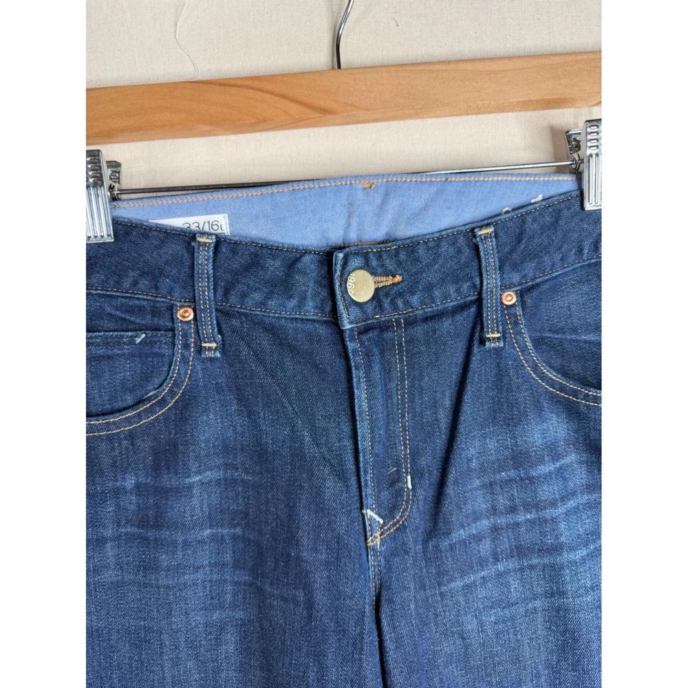 GAP 1969 Real Straight Jeans size 33/16‎ Long Blue_5